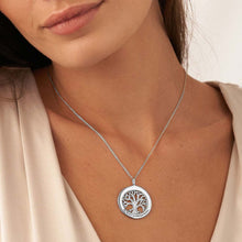 Charger l'image dans la galerie, Collier arbre de vie avec des zircons en argent sterling 925 plaqué or / or rose X0006 gravure personnalisé avec texte prénom