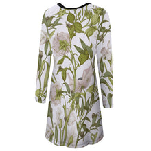 Charger l'image dans la galerie, Robe/Jupe à Encolure ronde à Manches longues mi-longue Femme NZ015 Impression personnalisée avec photo logo motif texte