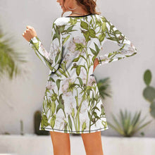 Charger l'image dans la galerie, Robe/Jupe à Encolure ronde à Manches longues mi-longue Femme NZ015 Impression personnalisée avec photo logo motif texte