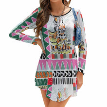Charger l'image dans la galerie, Robe à manches longues Coupe irrégulière Femme NZ013 impression personnalisée avec image logo motif texte