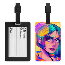 Charger l'image dans la galerie, Étiquette bagage en cuir personnalisée avec photo logo motif texte