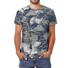 Charger l'image dans la galerie, T-shirt tee shirt manches courtes en coton homme personnalisé avec photo texte motif (conception multi-images)