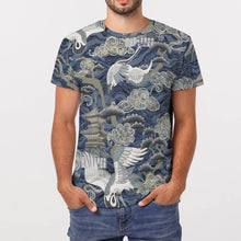 Charger l'image dans la galerie, T-shirt tee shirt manches courtes en coton homme personnalisé avec photo texte motif (conception multi-images)