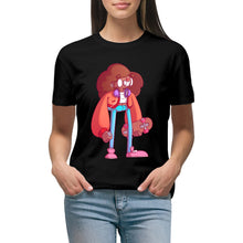 Charger l'image dans la galerie, T-shirt tee shirt coton à manches courtes en col rond femme imprimé sur le devant personnalisé avec photo logo motif texte