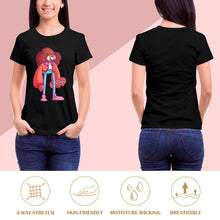 Charger l'image dans la galerie, T-shirt tee shirt coton à manches courtes en col rond femme imprimé sur le devant personnalisé avec photo logo motif texte