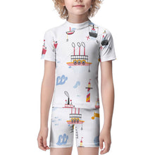 Charger l'image dans la galerie, Maillot de bain 2 pièces/Combinaison de surf enfant 6 ans 10 ans ET009 impression personnalisé avec motif logo image texte