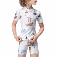 Charger l'image dans la galerie, Maillot de bain 2 pièces/Combinaison de surf enfant 6 ans 10 ans ET009 impression personnalisé avec motif logo image texte