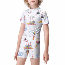 Charger l'image dans la galerie, Maillot de bain 2 pièces/Combinaison de surf enfant 6 ans 10 ans ET009 impression personnalisé avec motif logo image texte