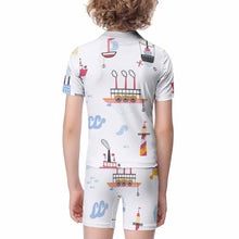 Charger l'image dans la galerie, Maillot de bain 2 pièces/Combinaison de surf enfant 6 ans 10 ans ET009 impression personnalisé avec motif logo image texte