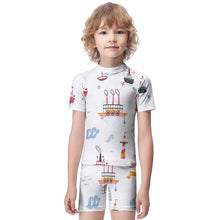 Charger l'image dans la galerie, Maillot de bain 2 pièces/Combinaison de surf enfant 6 ans 10 ans ET009 impression personnalisé avec motif logo image texte