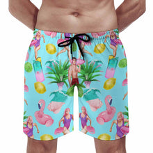 Charger l'image dans la galerie, Short de plage maillot de bain long pour homme personnalisé avec photo texte