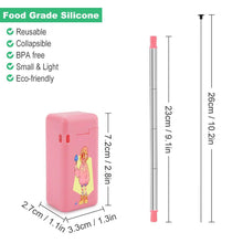 Charger l'image dans la galerie, Paille à boire pliable personnalisée en plastique et acier inoxydable