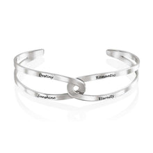 Charger l'image dans la galerie, Femmes / hommes bracelet d'épissure à la mode S0011 gravure personnalisé avec texte nom