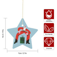 Charger l'image dans la galerie, Décoration / ornement de Noël en forme d'étoile exquis céramique personnalisé avec photo image motif texte logo