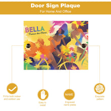 Charger l'image dans la galerie, Plaque de porte en bois (carré) GY0903350 Personnalisé avec texte et numéro