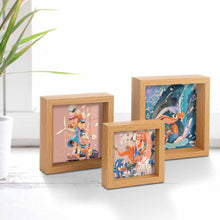 Charger l'image dans la galerie, Cadre photo 3 photos Triple en bois personnalisé avec photo logo texte motif