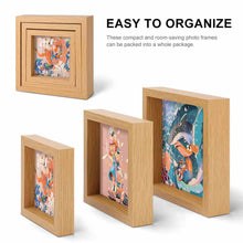 Charger l'image dans la galerie, Cadre photo 3 photos Triple en bois personnalisé avec photo logo texte motif