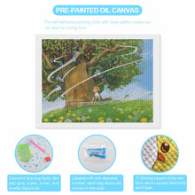 Charger l'image dans la galerie, Peinture au diamant version horizontale (rond) personnalisé avec photo text