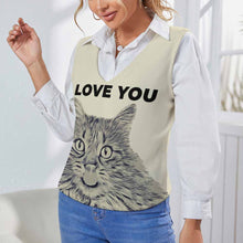 Charger l'image dans la galerie, Gilet tricoté en maille pour femmes MY05 personnalisé avec photo logo motif texte (impression des multi-images)
