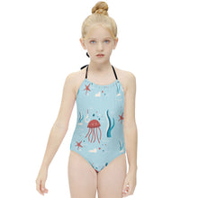 Charger l'image dans la galerie, Maillot de bain une pièce à bretelles pour fille NT017 personnalisé avec votre prénom ou vos photos