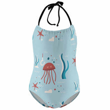 Charger l'image dans la galerie, Maillot de bain une pièce à bretelles pour fille NT017 personnalisé avec votre prénom ou vos photos