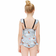 Charger l'image dans la galerie, Maillot de bain une pièce fille à volants NT040 personnalisé et design avec vos motifs photos ou votre prénom