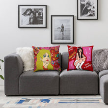 Charger l'image dans la galerie, Taie d'oreiller carré en polyester avec fermeture éclair (lot de 2) personnalisée avec photo texte logo