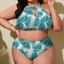Charger l'image dans la galerie, Bikini halter neck deux pièces grande taille femme élégant BK2040 personnalisé avec photo motif logo texte (conception une image)