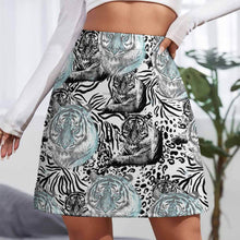 Charger l'image dans la galerie, Mini jupe / jupe courte grande taille chic élégante femme ALQ personnalisée avec motif photo logo texte (impression d’image unique)