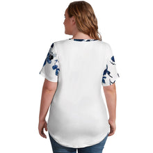 Charger l'image dans la galerie, Impression d’image unique Tee shirt en col V manches courtes ample chic femme dodu NZ109 personnalisé avec motif logo photo texte