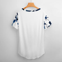 Charger l'image dans la galerie, Impression d’image unique Tee shirt en col V manches courtes ample chic femme dodu NZ109 personnalisé avec motif logo photo texte