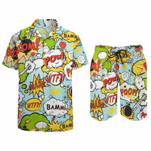 Charger l'image dans la galerie, Ensemble tenue chemise et short de plage homme original grande taille ample homme personnalisé avec photo motif logo texte