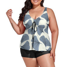 Charger l'image dans la galerie, Maillot de bain tankini fendu chic grande taille femme QZ6065 personnalisé avec motif photo logo texte