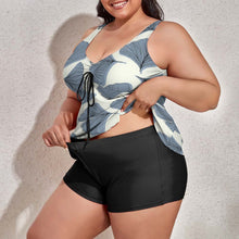 Charger l'image dans la galerie, Maillot de bain tankini fendu chic grande taille femme QZ6065 personnalisé avec motif photo logo texte