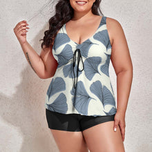 Charger l'image dans la galerie, Maillot de bain tankini fendu chic grande taille femme QZ6065 personnalisé avec motif photo logo texte