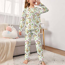Charger l'image dans la galerie, Pyjama chemise de nuit à manches longues fille enfant Chic Ensemble JTZ- personnalisé avec photo logo texte motif (impression d’image unique)