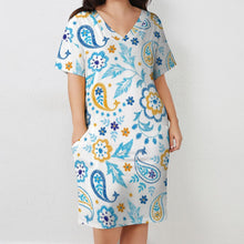 Charger l'image dans la galerie, Robe longue fluide ample chic femme LQ personnalisée avec motif logo photo texte (impression des multi-images)