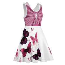 Charger l'image dans la galerie, Robe chic femme sans manches en col rond avec ourlet ondulé TQ grande taille personnalisée avec photo logo texte motif (impression des multi-images)