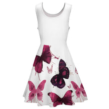 Charger l'image dans la galerie, Robe chic femme sans manches en col rond avec ourlet ondulé TQ grande taille personnalisée avec photo logo texte motif (impression des multi-images)