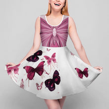 Charger l'image dans la galerie, Robe chic femme sans manches en col rond avec ourlet ondulé TQ grande taille personnalisée avec photo logo texte motif (impression des multi-images)