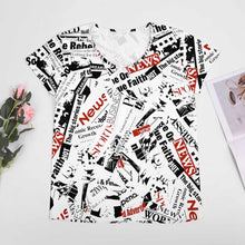 Charger l'image dans la galerie, Impression des multi-images T-shirt manche courte en col V grande taille femme VT personnalisé avec image logo texte motif