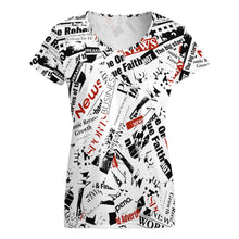 Charger l'image dans la galerie, Impression des multi-images T-shirt manche courte en col V grande taille femme VT personnalisé avec image logo texte motif