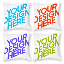 Charger l'image dans la galerie, Taies d'oreiller / Housses de coussin en polyester impression recto (4 pièces 1 groupe) personnalisée avec photo logo texte