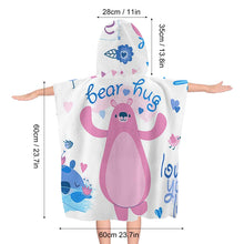 Charger l'image dans la galerie, Serviette de bain pour enfants (avec bonnet) personnalisé avec photo et texte