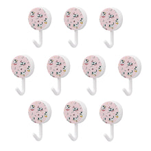 Charger l'image dans la galerie, Crochet adhésif circulaire / Crochet rond moderne simple en plastique personnalisé avec photo image logo motif texte (10 images mêmes impression)