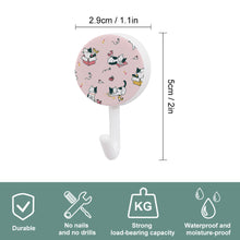 Charger l'image dans la galerie, Crochet adhésif circulaire / Crochet rond moderne simple en plastique personnalisé avec photo image logo motif texte (10 images mêmes impression)