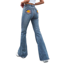 Charger l'image dans la galerie, Jean extensible évasé MC603 Personnalisé de poche avec des images et du texte (Conception multi-images)