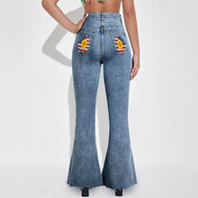 Charger l'image dans la galerie, Jean extensible évasé MC603 Personnalisé de poche avec des images et du texte (Conception multi-images)