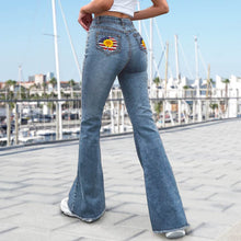 Charger l'image dans la galerie, Jean extensible évasé MC603 Personnalisé de poche avec des images et du texte (Conception multi-images)