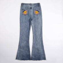 Charger l'image dans la galerie, Jean extensible évasé MC603 Personnalisé de poche avec des images et du texte (Conception multi-images)